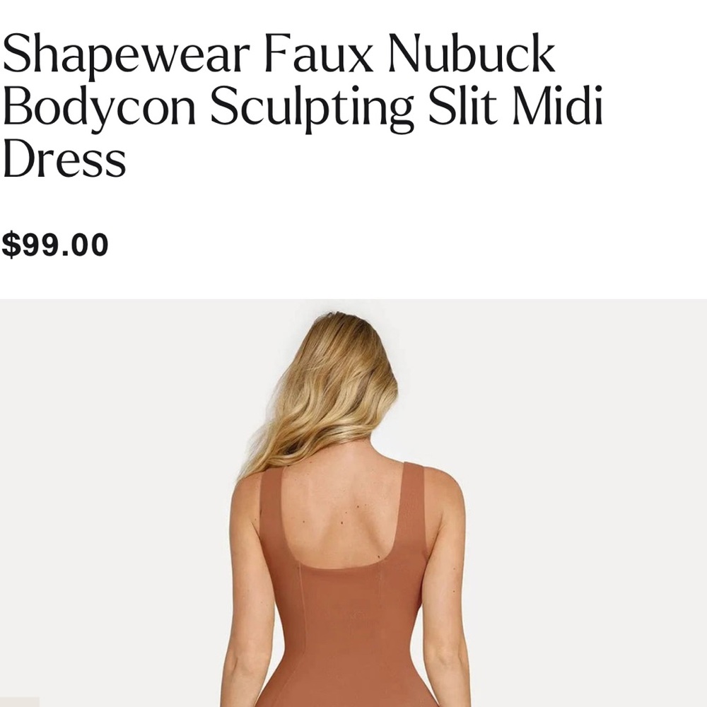 Brown Bodycon Sculpting Midi Dress